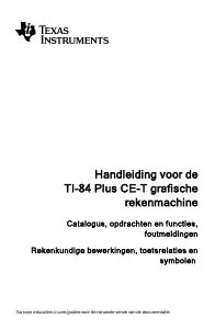 Handleiding Texas Instruments TI-84 Plus CE-T Grafische rekenmachine