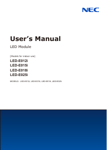 Manual NEC LED-E015i-135 LED Monitor