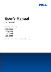 Handleiding NEC LED-E018i LED monitor