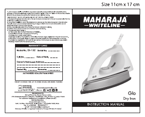 Manual Maharaja Whiteline Glo Iron