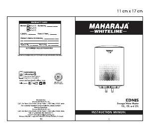 Manual Maharaja Whiteline Ednis 15 Boiler