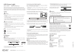 Bruksanvisning Cotech FIB75600v1-PT Växtlampa