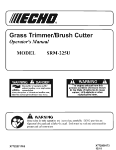 Manual Echo SRM-225U Grass Trimmer