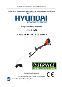 Mode d’emploi Hyundai HCBT26 Coupe-herbe