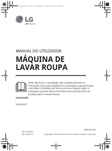 Manual LG F4WV5509S2W Máquina de lavar roupa