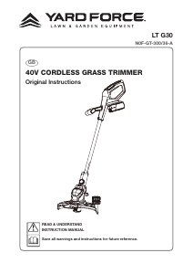 Manual Yard Force N0F-GT-300/36-A Grass Trimmer