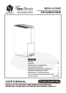 Manual AusClimate WDH-610HE Dehumidifier