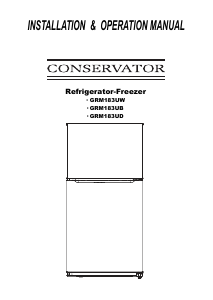 Mode d’emploi Conservator GRM183UD Réfrigérateur combiné