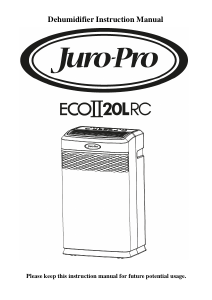 Handleiding Juro-Pro Eco II 20L RC Luchtontvochtiger