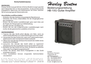 Bedienungsanleitung Harley Benton HB-10G Gitarrenverstärker