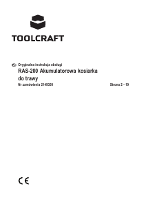 Instrukcja Toolcraft RAS-200 Podkaszarka do trawy