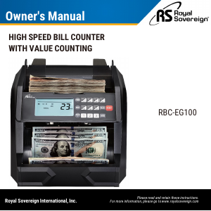 Manual Royal Sovereign RBC-EG100 Banknote Counter