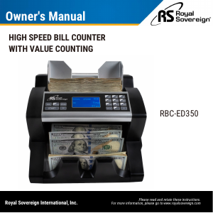 Manual Royal Sovereign RBC-ED350 Banknote Counter