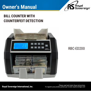 Manual Royal Sovereign RBC-ED200 Banknote Counter