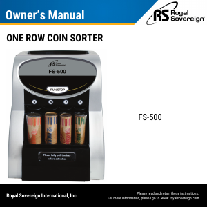 Handleiding Royal Sovereign FS-500D Munttelmachine