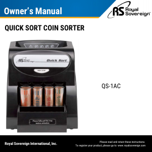 Handleiding Royal Sovereign QS-1AC Munttelmachine