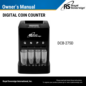 Manual Royal Sovereign DCB-275D Coin Counter