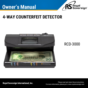 Manual de uso Royal Sovereign RCD-3000 Detector de dinero falso