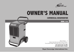 Manual Royal Sovereign RDHC-110 Dehumidifier