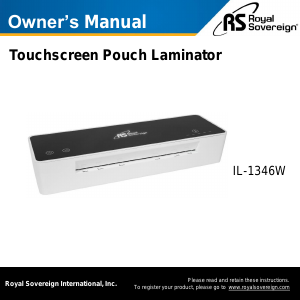 Manual Royal Sovereign IL-1346W Laminator