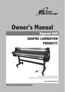 Handleiding Royal Sovereign Sigmont 65H Lamineermachine