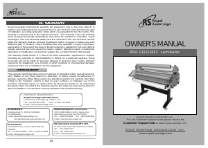 Handleiding Royal Sovereign RSH-1651 Lamineermachine