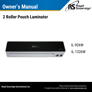 Handleiding Royal Sovereign IL-1326W Lamineermachine