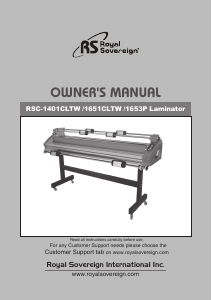 Handleiding Royal Sovereign RSC-1401CLTW Lamineermachine