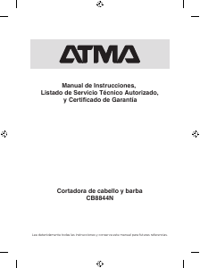 Manual de uso Atma CB8844N Cortapelos