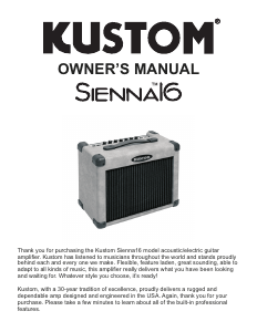 Manual Kustom Sienna 16 Guitar Amplifier