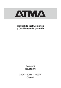Manual de uso Atma CA8182N Máquina de café
