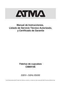 Manual de uso Atma CM8910E Máquina de cupcake