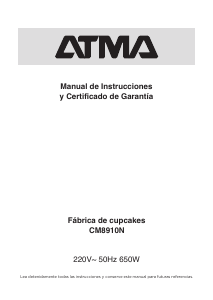 Manual de uso Atma CM8910N Máquina de cupcake