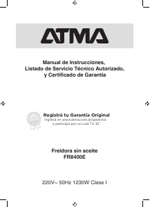 Manual de uso Atma FR8400E Freidora