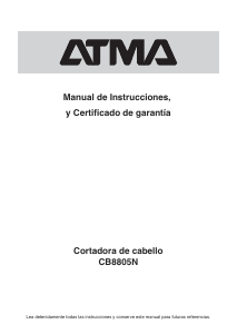 Manual de uso Atma CB8805N Cortapelos