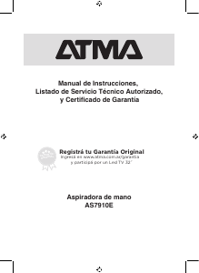 Manual de uso Atma AS7910E Aspirador de mano