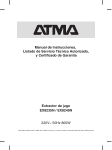 Manual de uso Atma EX8245N Licuadora