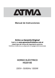 Manual de uso Atma HG2010E Horno