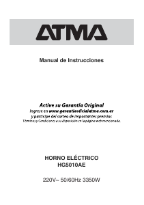 Manual de uso Atma HG5010AE Horno