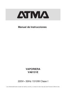 Manual de uso Atma VA8131EF Vaporera