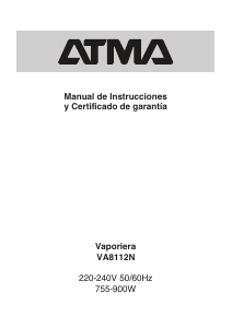 Manual de uso Atma VA8112N Vaporera