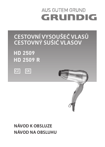 Manuál Grundig HD 2509 R Vlasový vysoušeč