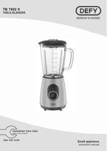 Handleiding Defy TB7802X Blender