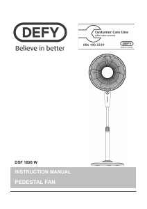Manual Defy DSF1626W Fan