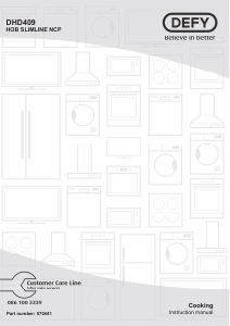 Manual Defy DHD409 Hob