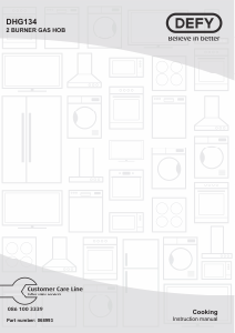 Manual Defy DHG134 Hob