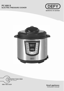 Manual Defy PC600S Pressure Cooker