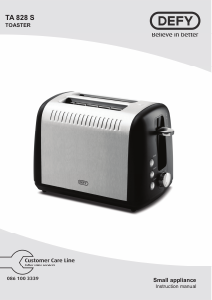 Manual Defy TA828S Toaster