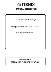 Manual Teknix BITKTFFZ2 Freezer