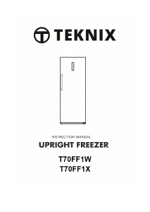 Handleiding Teknix T70FF1W Vriezer